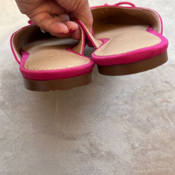 Loft #Barbie Pink Brushed Fabric Bow Slides 7.5 - Picture 5 of 8
